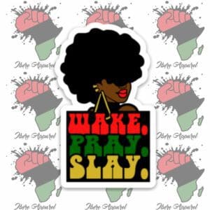 Pray Vinyl Sticker, wakuda, african print fans, black-owned brands, black pound day