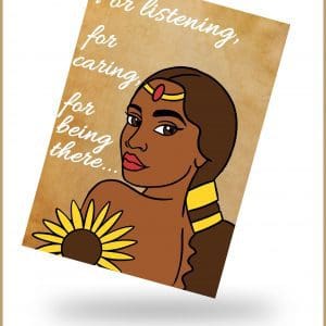 Being There Card, wakuda, african print fans, black-owned brands, black pound day