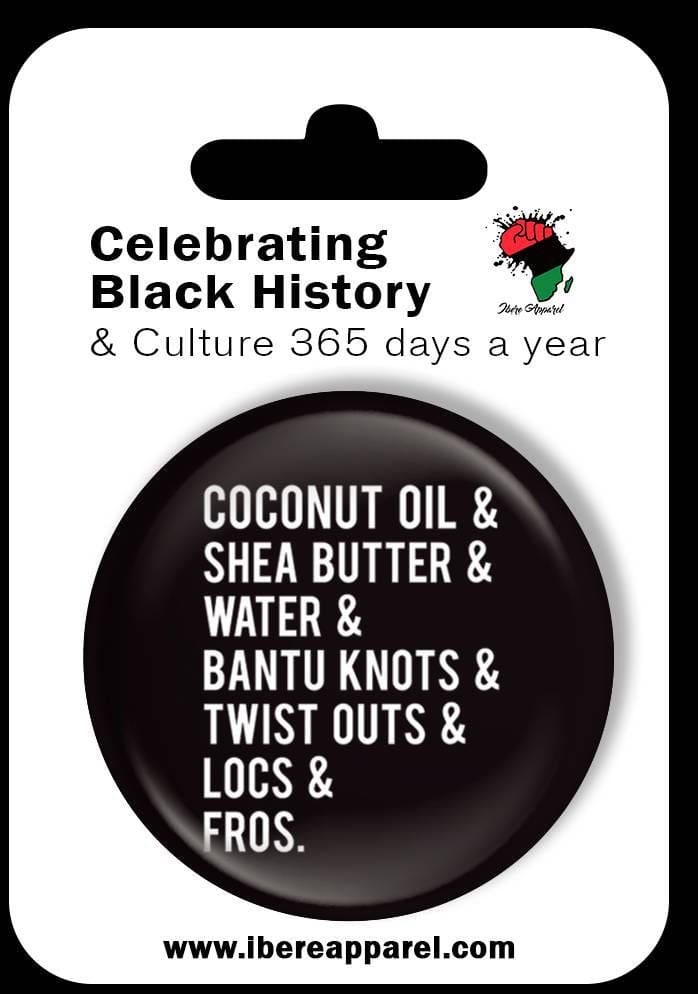 Coconut Oil Badge, african print fans, black-owned brands, black pound day