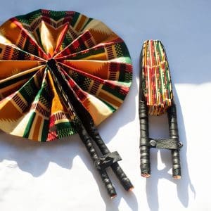 Kente Hand Fan, wakuda, african print fans, black-owned brands, black pound day