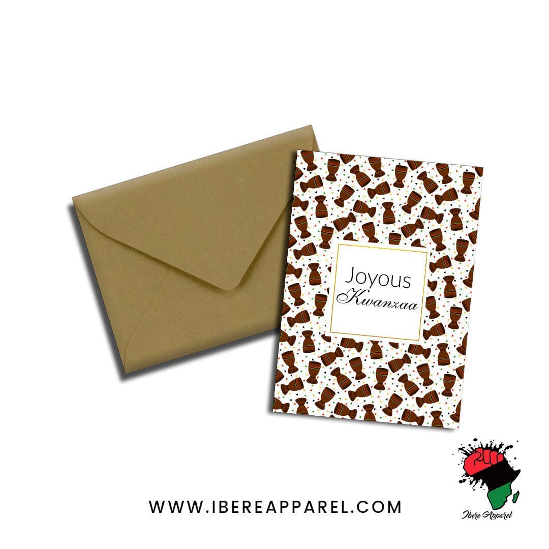 Joyous Kwanzaa Card, wakuda, african print fans, black-owned brands, black pound day
