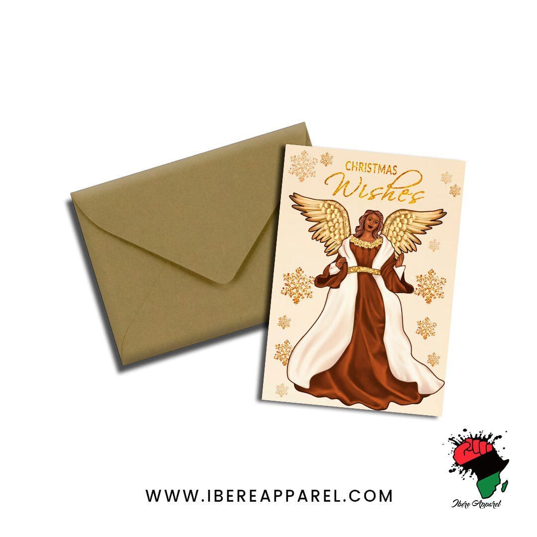 Christmas Wishes Card, wakuda, african print fans, black-owned brands, black pound day