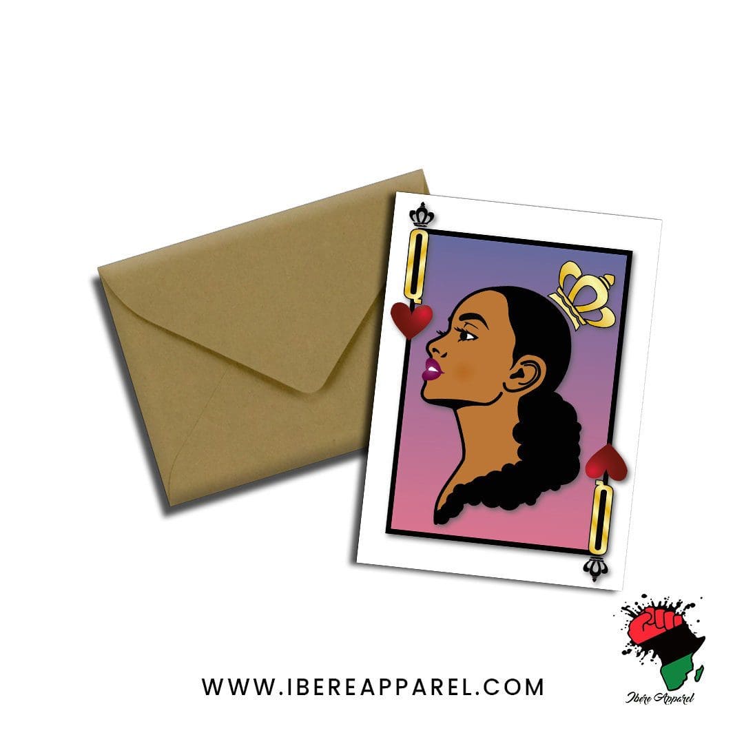 Queen Of Hearts, , black card companies, black greeting cards, wakuda, black girl card, black girl greeting card