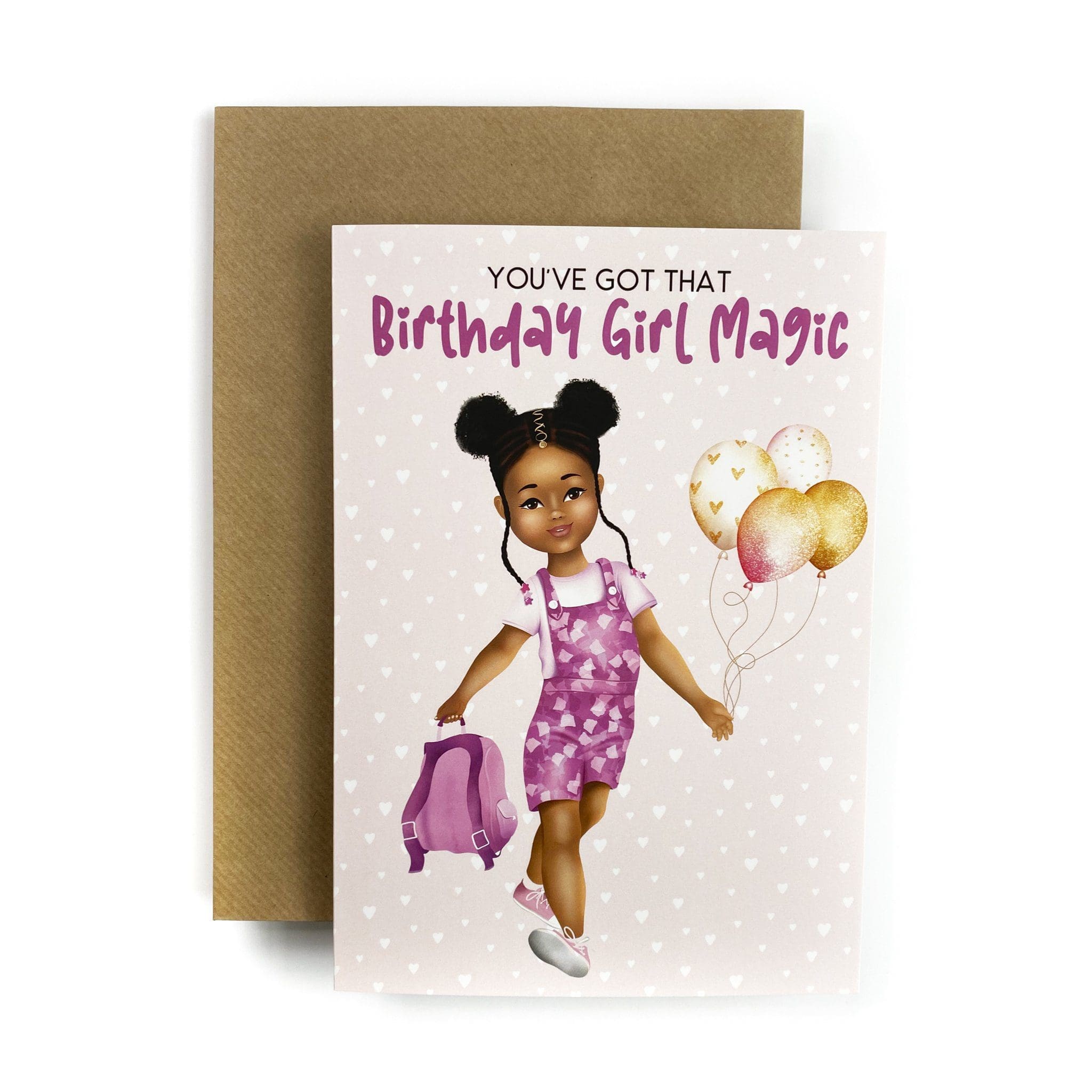 Birthday Girl Magic - Happy Birthday Card (Pink / Purple) Pink