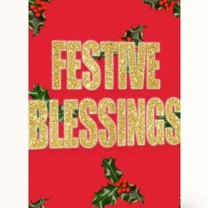 Festive Blessings Card, wakuda, african print fans, black-owned brands, black pound day