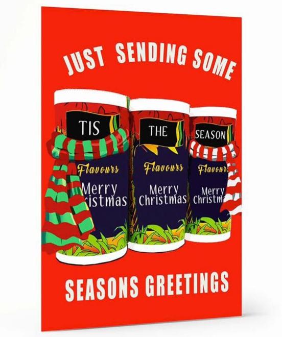 Seasons Greetings Card, wakuda, african print fans, black-owned brands, black pound day