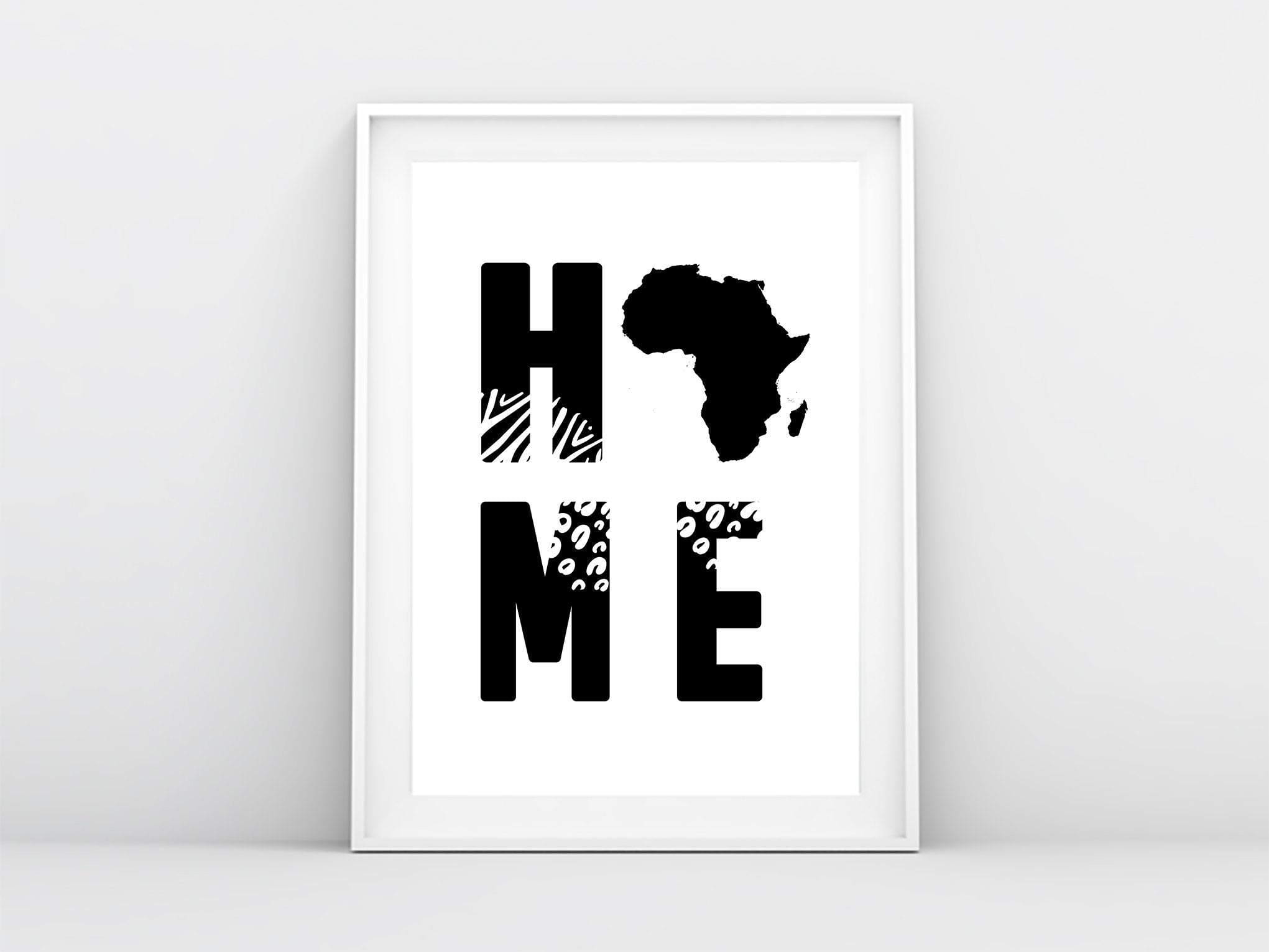 HOME Africa Map Wall Art Print