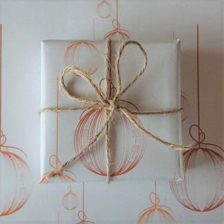 Luxury Gift Wrap - Copper Baubles