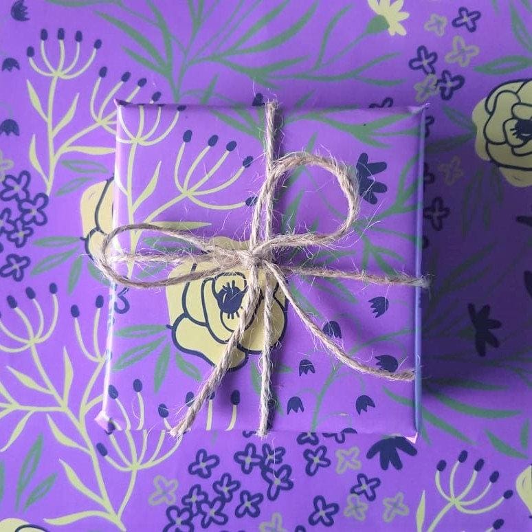 Luxury Gift Wrap - Purple Floral