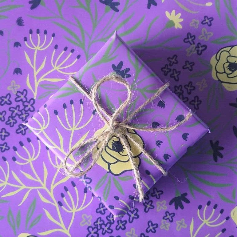 Luxury Gift Wrap - Purple Floral