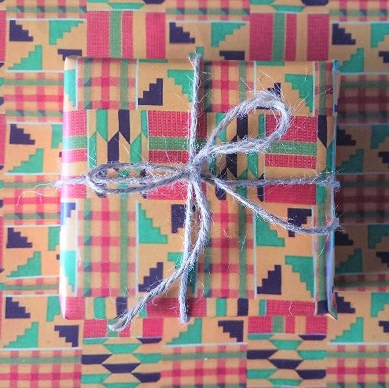 Luxury Gift Wrap - Kente Green