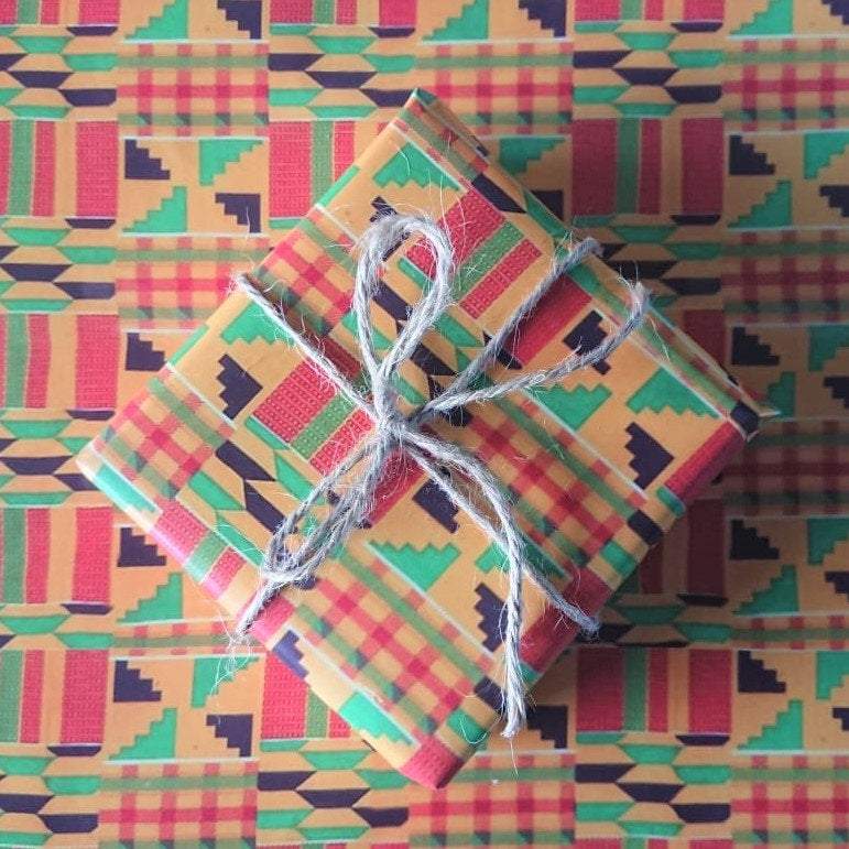 Luxury Gift Wrap - Kente Green