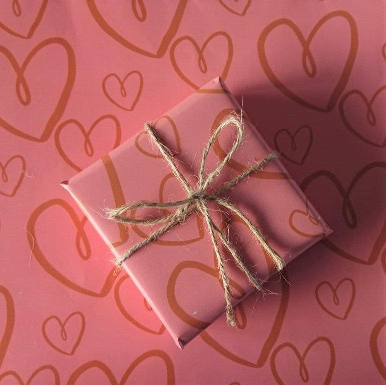 Luxury Gift Wrap - Pink Hearts