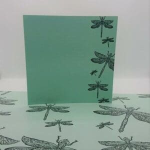 Luxury Greeting Card & Gift Wrap Set - Dragonfly