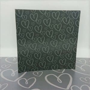 Luxury Greeting Card & Gift Wrap Set - Grey Hearts