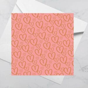 Luxury Greeting Card - Pink Hearts