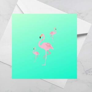 Luxury Greeting Card - Flamingo