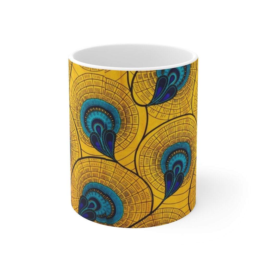 Ceramic Mug - Yellow Peacock