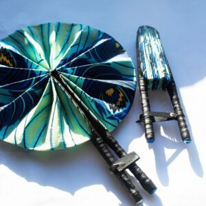 Blue Ankara, wakuda, african print fans, black-owned brands, black pound day