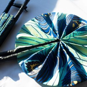 Blue Ankara, wakuda, african print fans, black-owned brands, black pound day