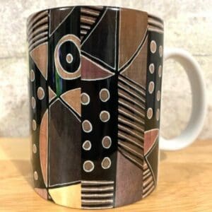 bogolan mugs, mugs, pattern printed mugs