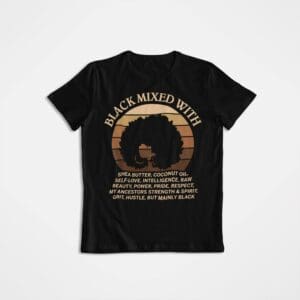 Melanin Afro Hair Shirt, black-owned clothing, black brands, black clothing brands, wakuda