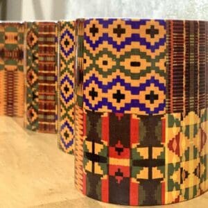 set of 4 kente mugs, kente prints, kente mugs, wakuda, black-owned