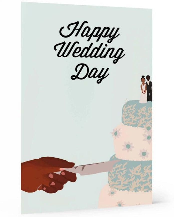 Happy Wedding Card, wakuda, african print fans, black-owned brands, black pound day