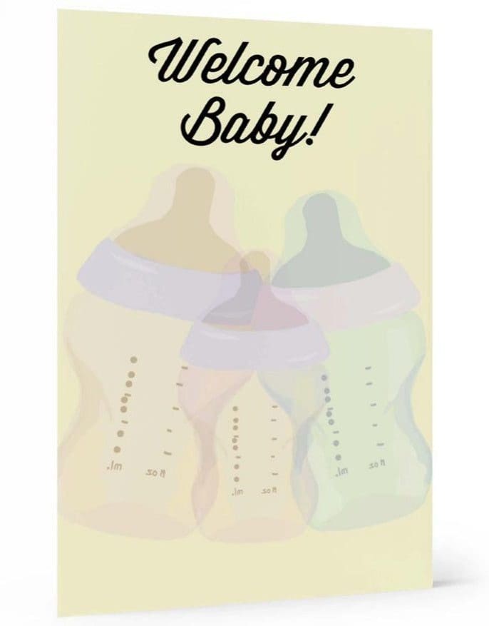 Welcome Baby Card, wakuda, african print fans, black-owned brands, black pound day
