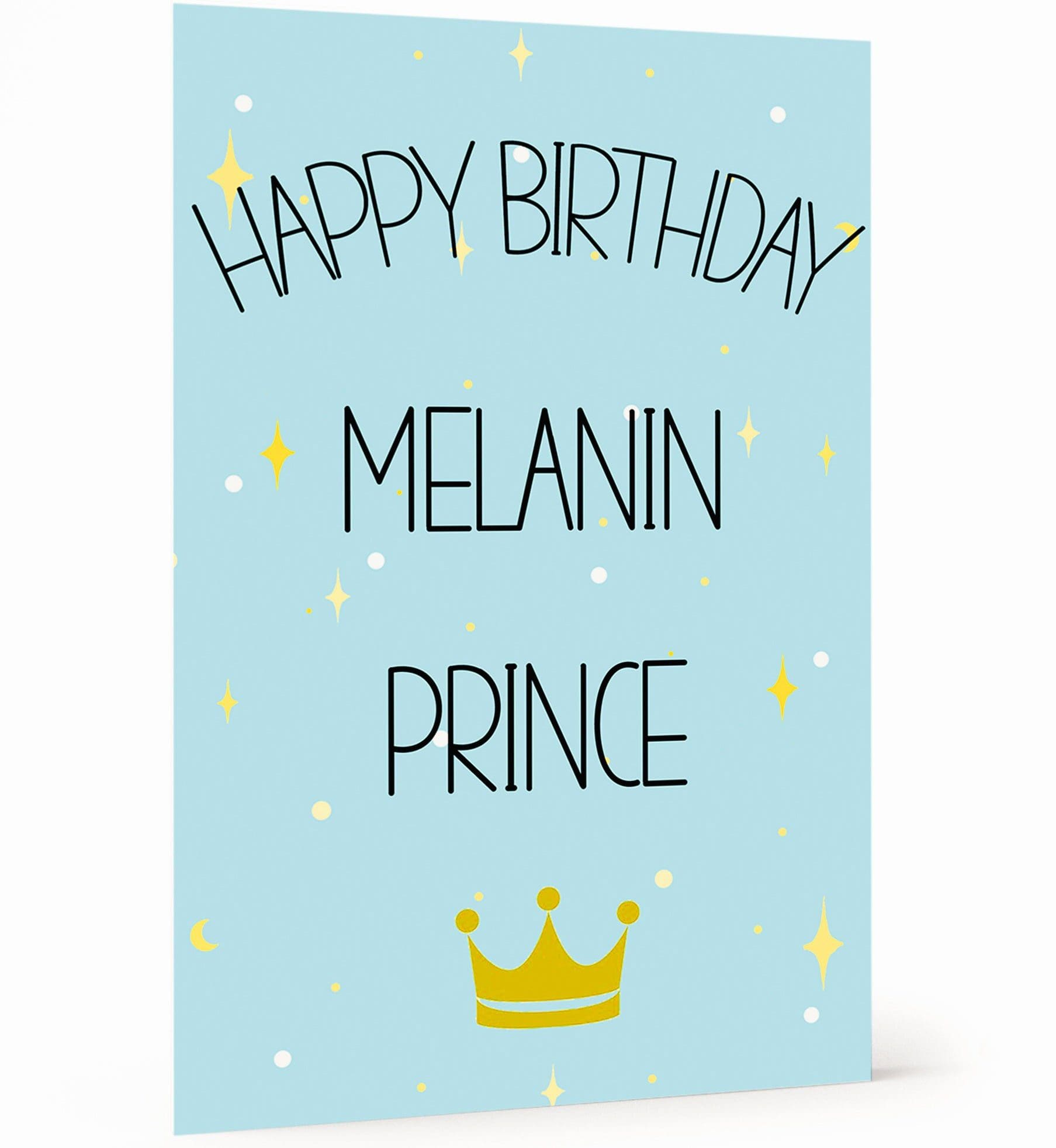 Melanin Prince Card, wakuda, african print fans, black-owned brands, black pound day