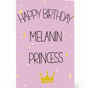 Melanin Princess Card, wakuda, african print fans, black-owned brands, black pound day