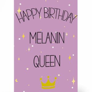Melanin Queen Card, wakuda, african print fans, black-owned brands, black pound day