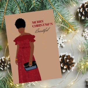Afrocentric Christmas Card - Black Elegant Woman