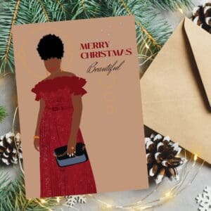 Afrocentric Christmas Card woman