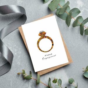 Happy Engagement Kente Print Inspired Card, engagement gifts