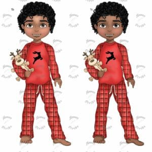 Personalised PJ Boy and Tree Christmas Bauble