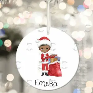 Personalised Boy Present Christmas Bauble