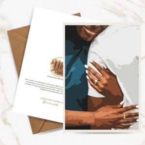 Embrace Black Couple Greetings Card