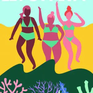 Birthday card A6 congratulations celebration beach women