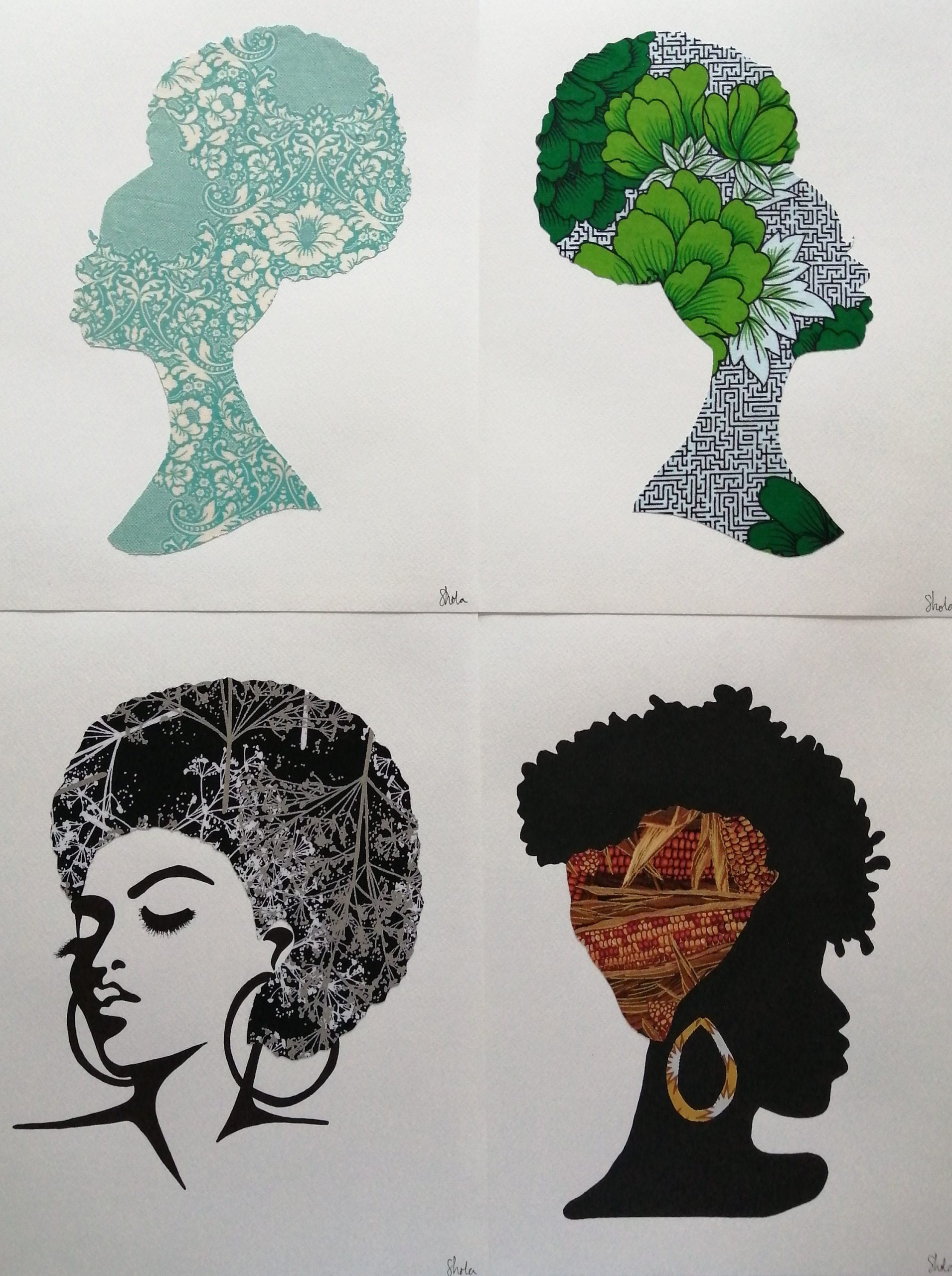 A3 Handmade Art Print - Afro Hoops