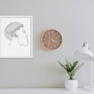 Afro Hair Black Man Line Art Print