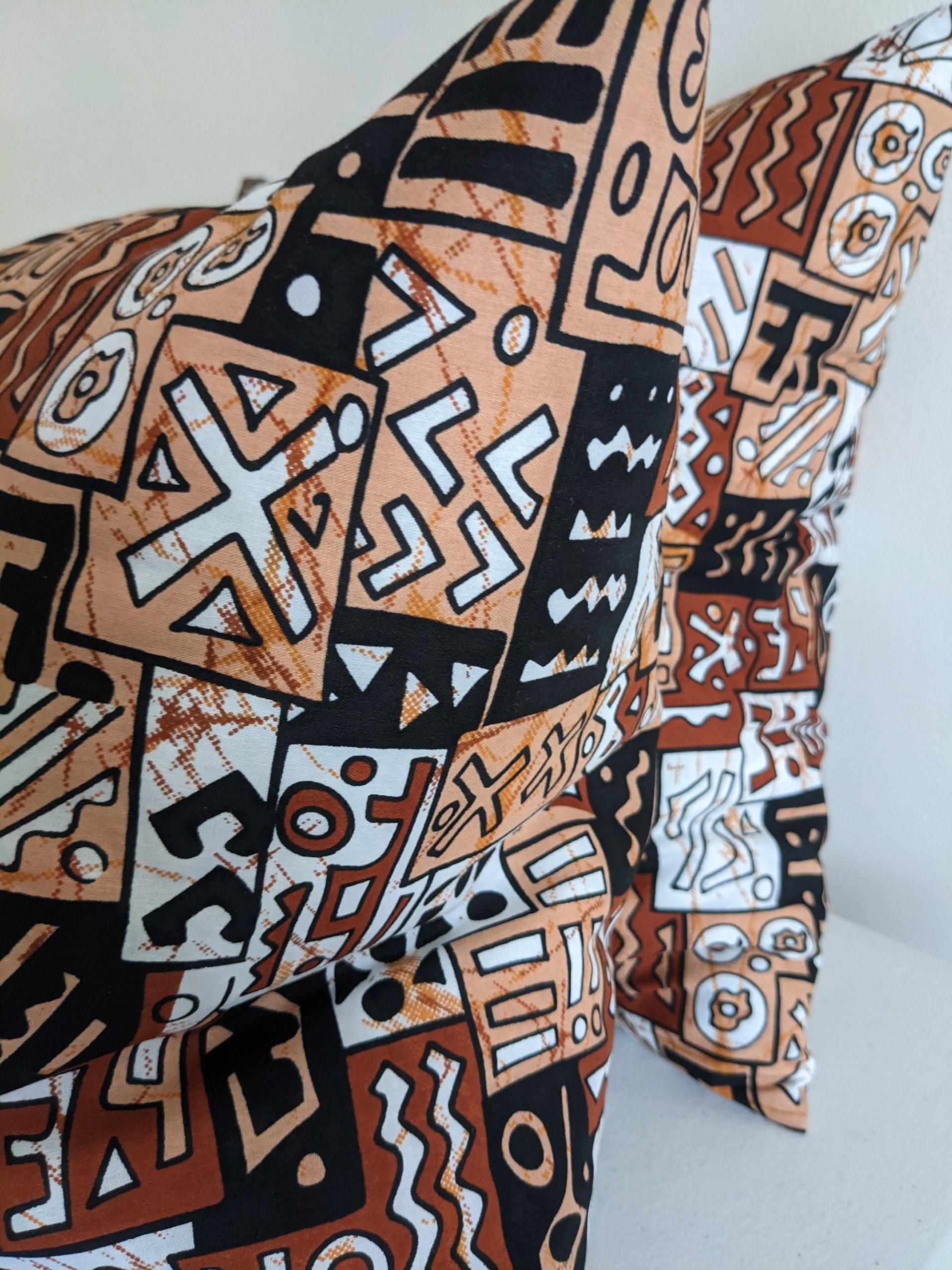 African Mudcloth Print Cushion - Kese Cushions / Tribal / Pillow / 50x50cm / 20x20"
