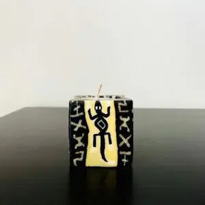 Swazi Mini Cube Candles | Mini Cube Lizard | Wax Candles Hand-Decorated