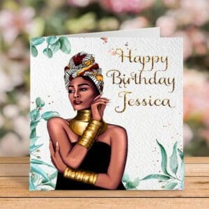 Personalised Black Empress Birthday Card