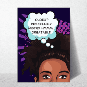 Black Girl Funny Sarcastic Pop Art A5 birthday card