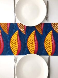 African Print Table Runner, 3 Different Sizes, Dining, Table Linen, Serving, Table Setting, Cotton, Blue, Red, Yellow, Made in the UK