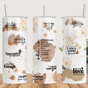 She Is Me Affirmation 20oz Skinny Tumbler