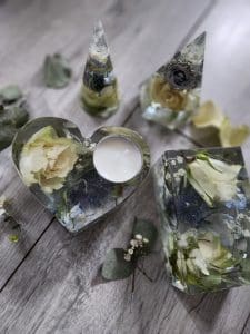 Preserved Wedding Flowers in Resin