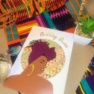 Black Girl Birthday Card | Black Woman with Headwrap
