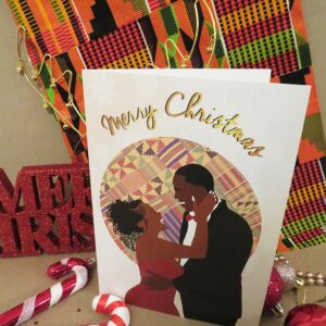 Black Couple Christmas Card - Black family